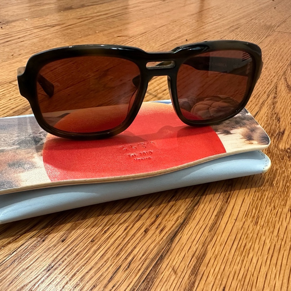 Garrett Leight Mossimo Alba Black and Brown Sunglasses - Picture 3 of 9